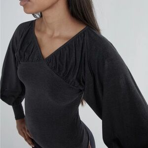 Paloma wool Tapioca ruched long sleeve blouse